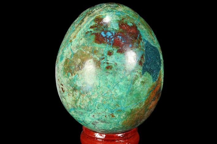 Polished Chrysocolla Egg - Peru #99466